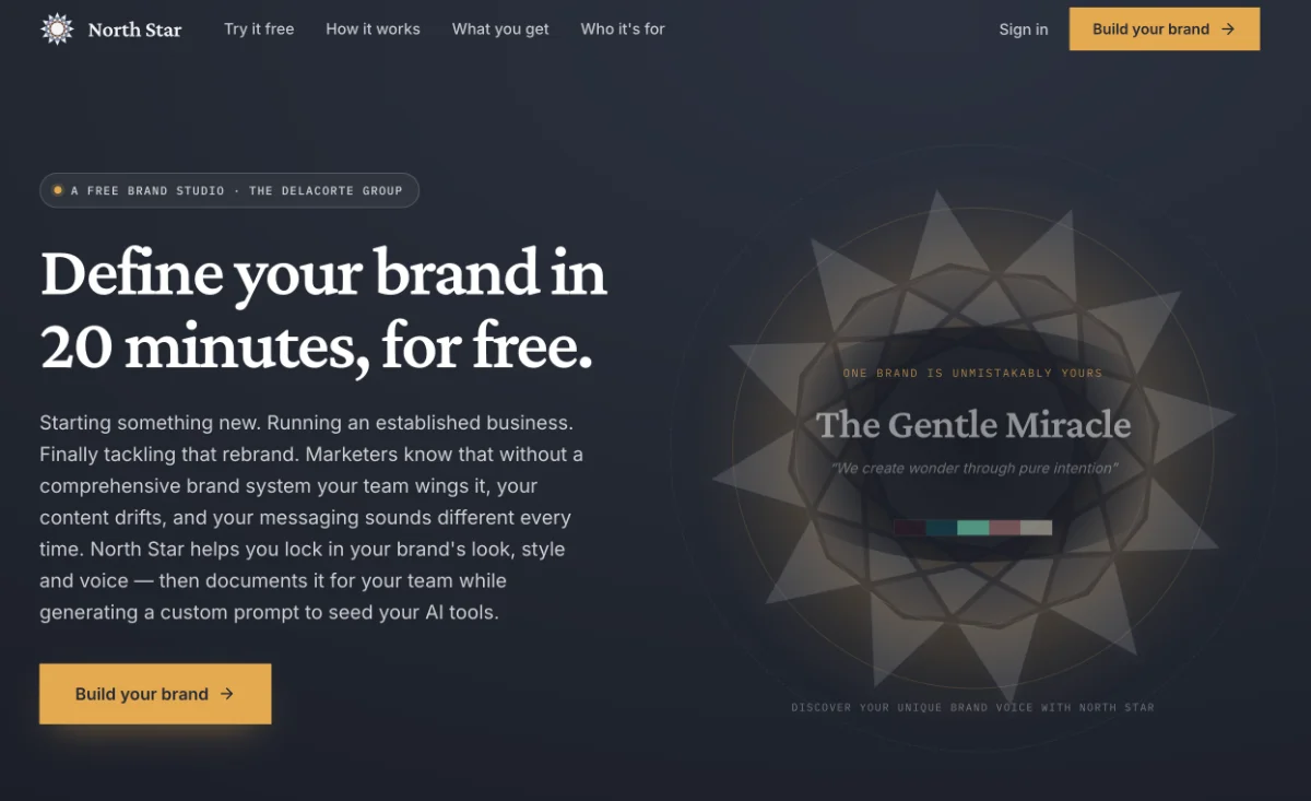 North Star landing page