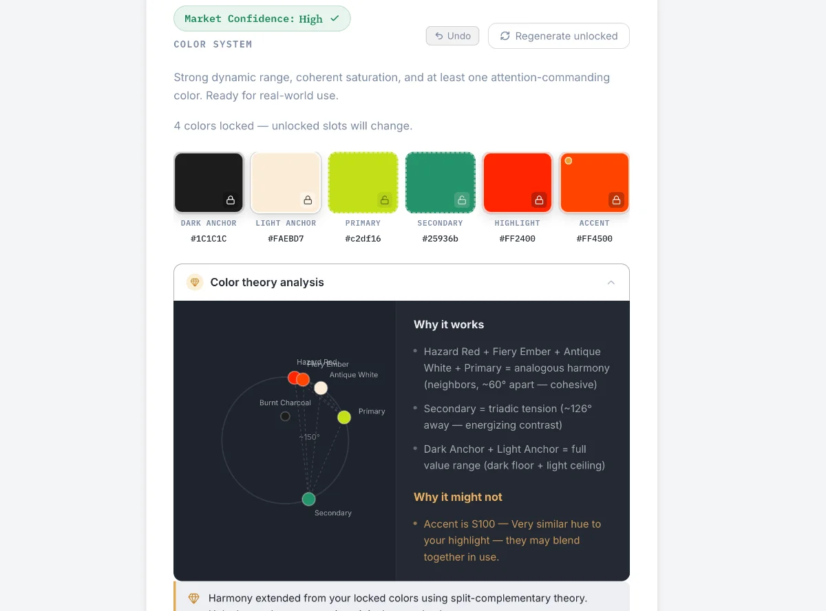 North Star color palette and reasoning